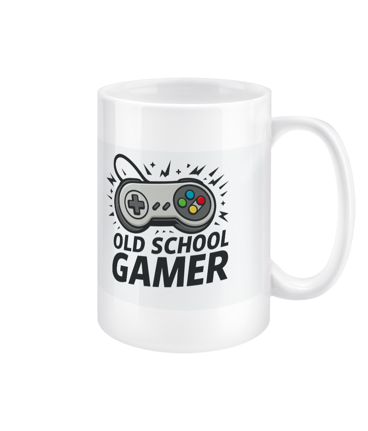 Gamers Old School Gamer Gift Mug 15oz - Present, Birthday