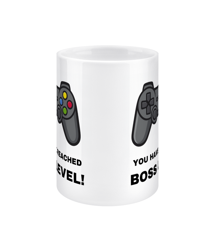 Gamers Boss Level Gift Mug 15oz - Present, Birthday, Promotion, New Job