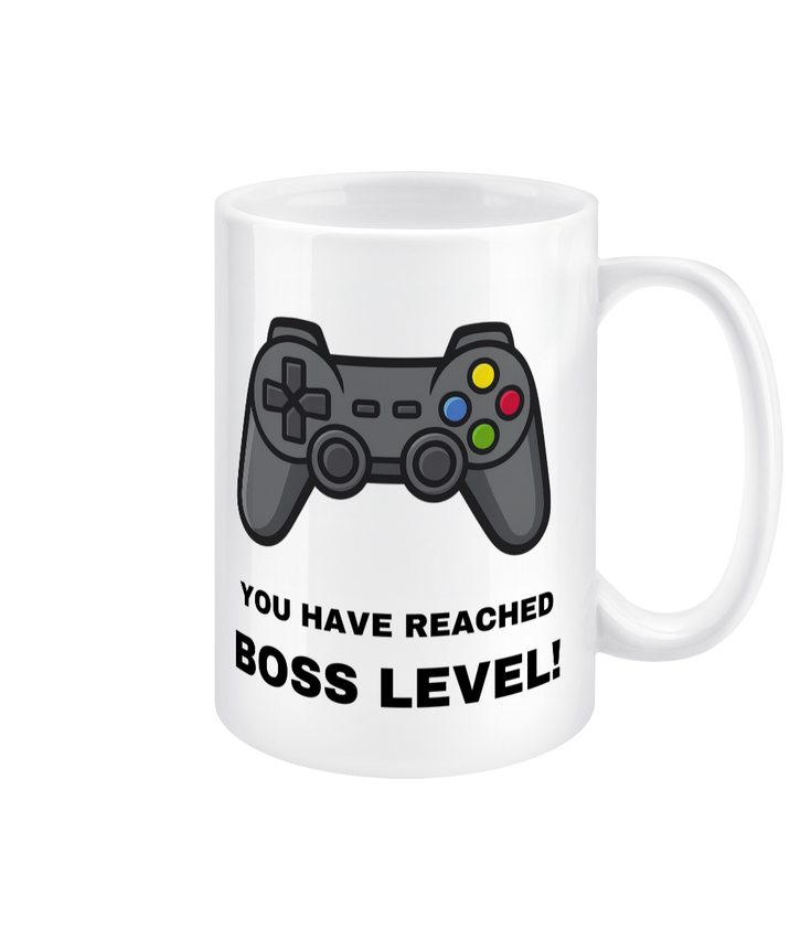 Gamers Boss Level Gift Mug 15oz - Present, Birthday, Promotion, New Job