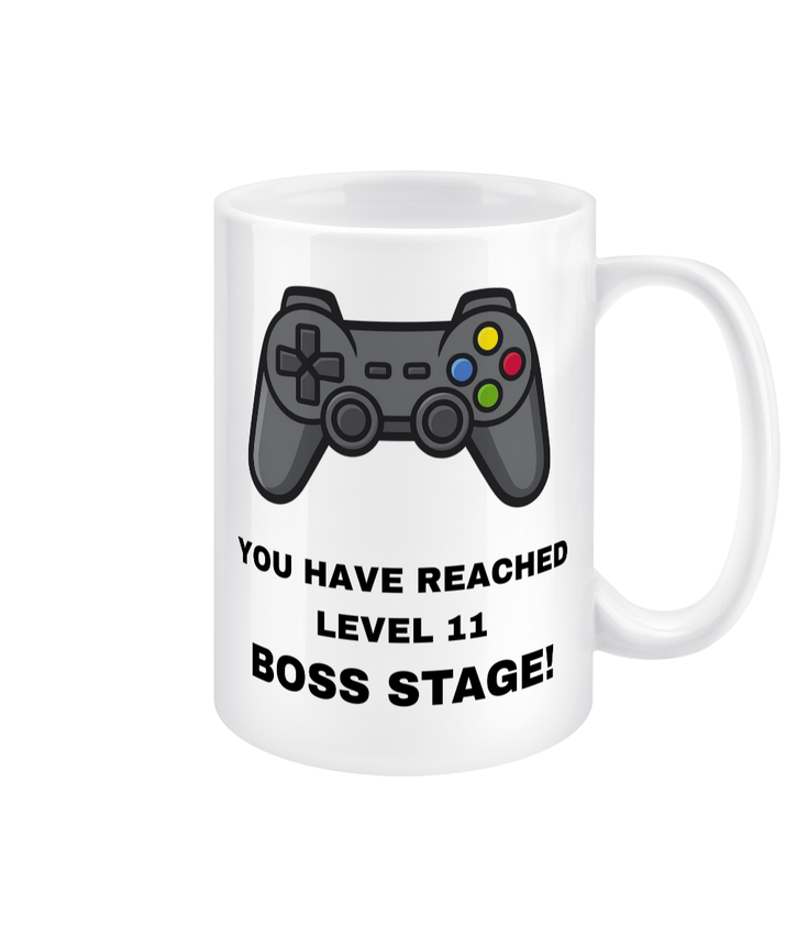 Gamers 11th Birthday Gift Mug 15oz - Level 11 - Present