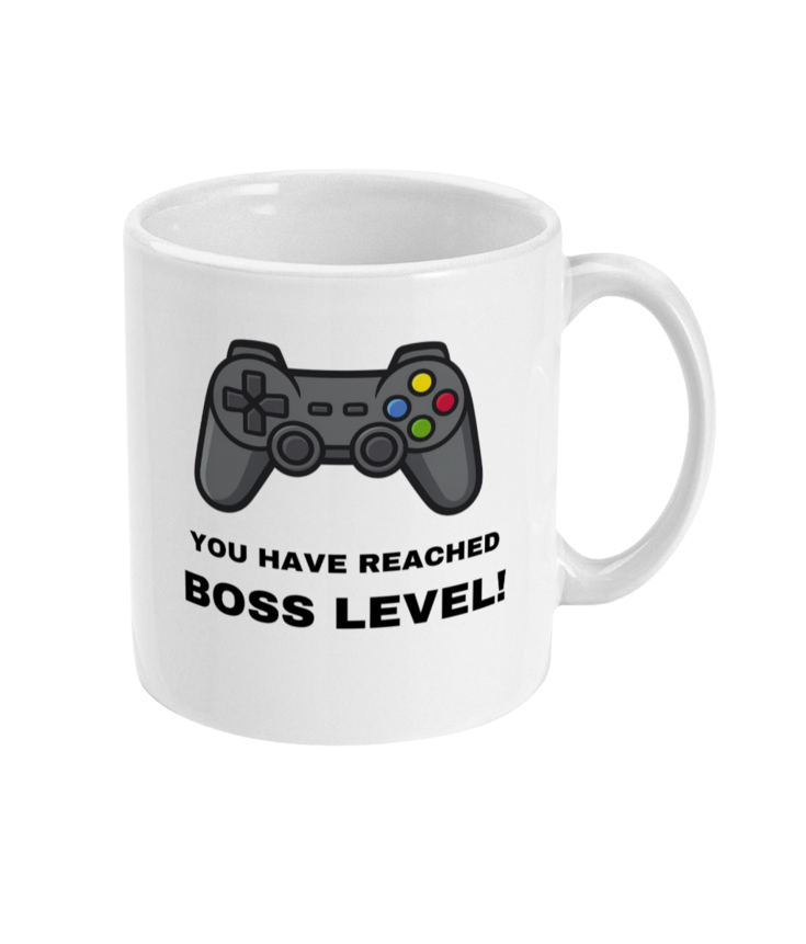 Gamers Boss Level Gift Mug 11oz - Present, Birthday, Promotion, New Job