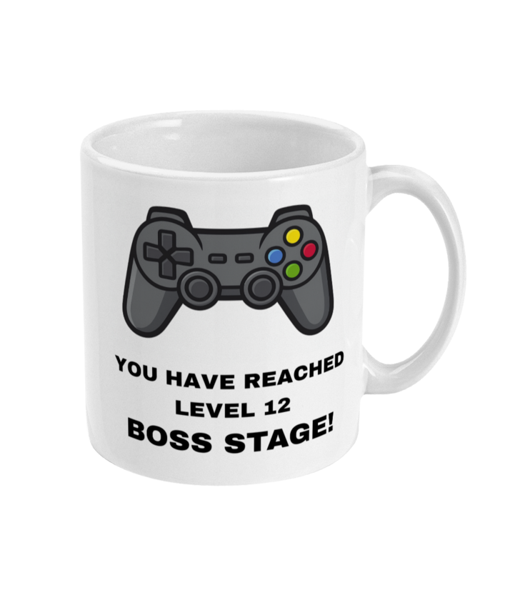 Gamers 12th Birthday Gift Mug 11oz - Level 12 - Present